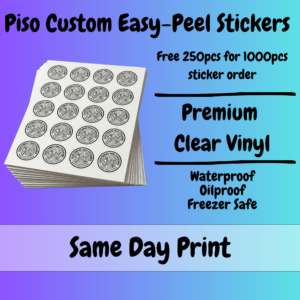 Piso Custom Clear Transparent Vinyl Stickers