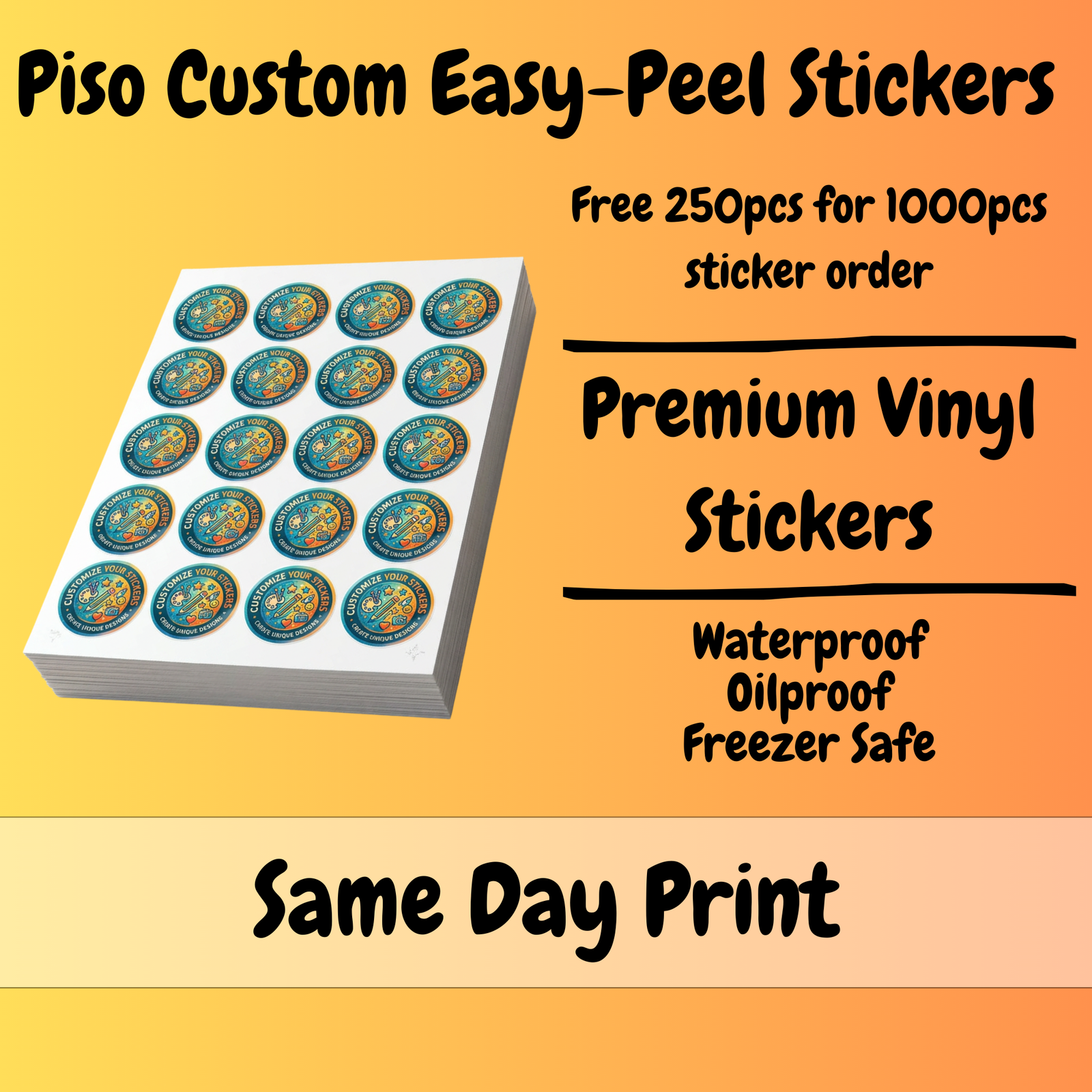 Piso Custom Premium Vinyl Stickers